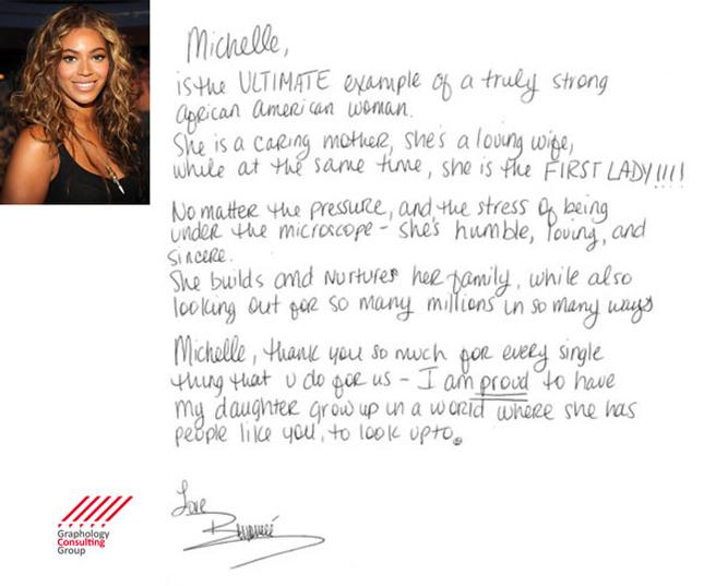 Beyonce Knowles: Handwriting Analysis